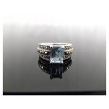 .925 Sterling Silver Art Nouveau Topaz Ring Size 5.75 .925 Sterling Silver Art Nouveau Topaz Ring Size 5.75