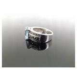 .925 Sterling Silver Art Nouveau Topaz Ring Size 5.75 .925 Sterling Silver Art Nouveau Topaz Ring Size 5.75