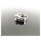 .925 Sterling Silver Art Nouveau Topaz Ring Size 5.75 .925 Sterling Silver Art Nouveau Topaz Ring Size 5.75