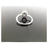 .925 Sterling Silver Aquamarine Crystal Ring Size 9 .925 Sterling Silver Aquamarine Crystal Ring Size 9