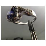 .925 Sterling Silver Sapphire Crystal Ring Size 10 .925 Sterling Silver Sapphire Crystal Ring Size 10
