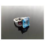 .925 Sterling Silver Topaz and Garnet Crystal Ring Size 5.75 .925 Sterling Silver Topaz and Garnet Crystal Ring Size 5.75