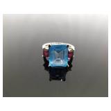 .925 Sterling Silver Topaz and Garnet Crystal Ring Size 5.75 .925 Sterling Silver Topaz and Garnet Crystal Ring Size 5.75