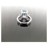 .925 Sterling Silver Topaz and Garnet Crystal Ring Size 5.75 .925 Sterling Silver Topaz and Garnet Crystal Ring Size 5.75