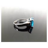 .925 Sterling Silver Topaz Ring Size 8 .925 Sterling Silver Topaz Ring Size 8
