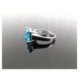 .925 Sterling Silver Topaz Ring Size 8 .925 Sterling Silver Topaz Ring Size 8