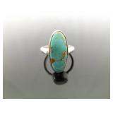 .925 Sterling Silver Everett and Mary Teller Turquoise Navajo Ring Size 7.5 .925 Sterling Silver Everett and Mary Teller Turquoise Navajo Ring Size 7.5