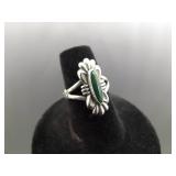 .925 Sterling Silver Green Turquoise Navajo Ring Size 6.5 .925 Sterling Silver Green Turquoise Navajo Ring Size 6.5