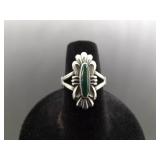 .925 Sterling Silver Green Turquoise Navajo Ring Size 6.5 .925 Sterling Silver Green Turquoise Navajo Ring Size 6.5