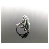 .925 Sterling Silver Green Turquoise Navajo Ring Size 6.5 .925 Sterling Silver Green Turquoise Navajo Ring Size 6.5