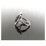 .925 Sterling Silver Green Turquoise Navajo Ring Size 6.5 .925 Sterling Silver Green Turquoise Navajo Ring Size 6.5