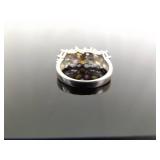 .925 Sterling Silver Multi Colored Gemstone Ring Size 8 .925 Sterling Silver Multi Colored Gemstone Ring Size 8