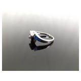 .925 Sterling Silver Amethyst and inlayed Opal Crystal Ring Size 7 .925 Sterling Silver Amethyst and inlayed Opal Crystal Ring Size 7