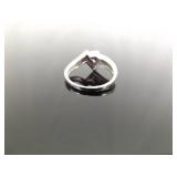 .925 Sterling Silver Amethyst and inlayed Opal Crystal Ring Size 7 .925 Sterling Silver Amethyst and inlayed Opal Crystal Ring Size 7