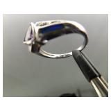 .925 Sterling Silver Amethyst and inlayed Opal Crystal Ring Size 7 .925 Sterling Silver Amethyst and inlayed Opal Crystal Ring Size 7