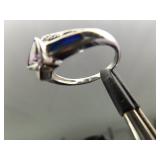 .925 Sterling Silver Amethyst and inlayed Opal Crystal Ring Size 7 .925 Sterling Silver Amethyst and inlayed Opal Crystal Ring Size 7