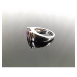 .925 Sterling Silver 14k Yellow Gold Collar Amethyst Ring Size 6 .925 Sterling Silver 14k Yellow Gold Collar Amethyst Ring Size 6