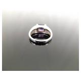 .925 Sterling Silver 14k Yellow Gold Collar Amethyst Ring Size 6 .925 Sterling Silver 14k Yellow Gold Collar Amethyst Ring Size 6