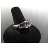 .925 Sterling Silver Mystic Quartz Crystal Ring Size 10 .925 Sterling Silver Mystic Quartz Crystal Ring Size 10