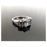 .925 Sterling Silver Mystic Quartz Crystal Ring Size 10 .925 Sterling Silver Mystic Quartz Crystal Ring Size 10