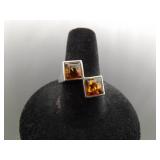 .925 Sterling Silver Baltic Amber Cabochons Ring Size 8 .925 Sterling Silver Baltic Amber Cabochons Ring Size 8