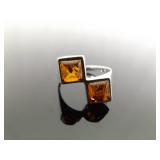.925 Sterling Silver Baltic Amber Cabochons Ring Size 8 .925 Sterling Silver Baltic Amber Cabochons Ring Size 8