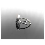 .925 Sterling Silver Inlayed Opal, Coral, and Onyx Hopi Ring Size 8.75 .925 Sterling Silver Inlayed Opal, Coral, and Onyx Hopi Ring Size 8.75