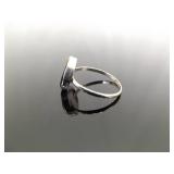 .925 Sterling Silver Inlayed Opal, Coral, and Onyx Hopi Ring Size 8.75 .925 Sterling Silver Inlayed Opal, Coral, and Onyx Hopi Ring Size 8.75