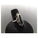 .925 Sterling Silver Black Onyx Cabochon Ring Size 7 .925 Sterling Silver Black Onyx Cabochon Ring Size 7