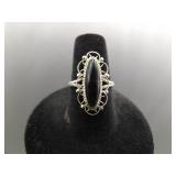 .925 Sterling Silver Black Onyx Cabochon Ring Size 7 .925 Sterling Silver Black Onyx Cabochon Ring Size 7
