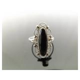 .925 Sterling Silver Black Onyx Cabochon Ring Size 7 .925 Sterling Silver Black Onyx Cabochon Ring Size 7