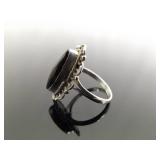 .925 Sterling Silver Black Onyx Cabochon Ring Size 7 .925 Sterling Silver Black Onyx Cabochon Ring Size 7