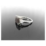 .925 Sterling Silver Gray Calcedony Ring Size 8 .925 Sterling Silver Gray Calcedony Ring Size 8