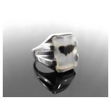 .925 Sterling Silver Moss Agate Ring Size 12.25 .925 Sterling Silver Moss Agate Ring Size 12.25