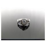 .925 Sterling Silver Inlayed Pearl Ring Size 4 .925 Sterling Silver Inlayed Pearl Ring Size 4