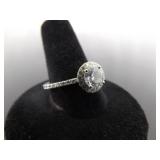 .925 Sterling Silver Zirconia Solitaire Ring Size 9.25 .925 Sterling Silver Zirconia Solitaire Ring Size 9.25