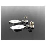 .925 Sterling Silver Multi Colored Inlayed Stone Hopi Dangle Hook Earrings .925 Sterling Silver Multi Colored Inlayed Stone Hopi Dangle Hook Earrings