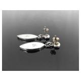 .925 Sterling Silver Multi Colored Inlayed Stone Hopi Dangle Hook Earrings .925 Sterling Silver Multi Colored Inlayed Stone Hopi Dangle Hook Earrings