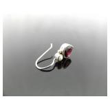 .925 Sterling Silver Silpada Garnet and Pearl Hook Earrings .925 Sterling Silver Silpada Garnet and Pearl Hook Earrings