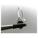 .925 Sterling Silver Silpada Garnet and Pearl Hook Earrings .925 Sterling Silver Silpada Garnet and Pearl Hook Earrings