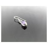 .925 Sterling Silver Amethyst Dangle Hook Earrings .925 Sterling Silver Amethyst Dangle Hook Earrings