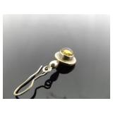 .925 Sterling Silver Citrine Cabochon Dangle Hook Earrings .925 Sterling Silver Citrine Cabochon Dangle Hook Earrings