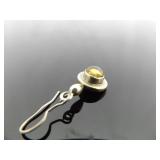 .925 Sterling Silver Citrine Cabochon Dangle Hook Earrings .925 Sterling Silver Citrine Cabochon Dangle Hook Earrings