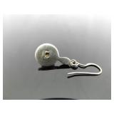 .925 Sterling Silver Citrine Cabochon Dangle Hook Earrings .925 Sterling Silver Citrine Cabochon Dangle Hook Earrings