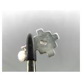 .925 Sterling Silver Inlayed Mother of Pearl Peruvian Chakana Dangle Post Earrings .925 Sterling Silver Inlayed Mother of Pearl Peruvian Chakana Dangle Post Earrings