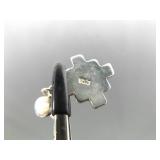 .925 Sterling Silver Inlayed Mother of Pearl Peruvian Chakana Dangle Post Earrings .925 Sterling Silver Inlayed Mother of Pearl Peruvian Chakana Dangle Post Earrings