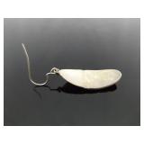 .925 Sterling Silver Artist Signed Copper Shield Dangle Hook Earrings .925 Sterling Silver Artist Signed Copper Shield Dangle Hook Earrings