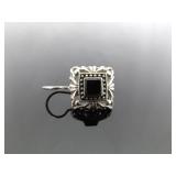 .925 Sterling Silver Styled Black Onyx Hook Earrings .925 Sterling Silver Styled Black Onyx Hook Earrings