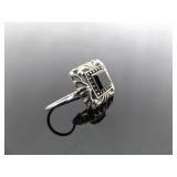 .925 Sterling Silver Styled Black Onyx Hook Earrings .925 Sterling Silver Styled Black Onyx Hook Earrings