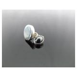 .925 Sterling Silver Hematite Cabochon Hook Earrings .925 Sterling Silver Hematite Cabochon Hook Earrings